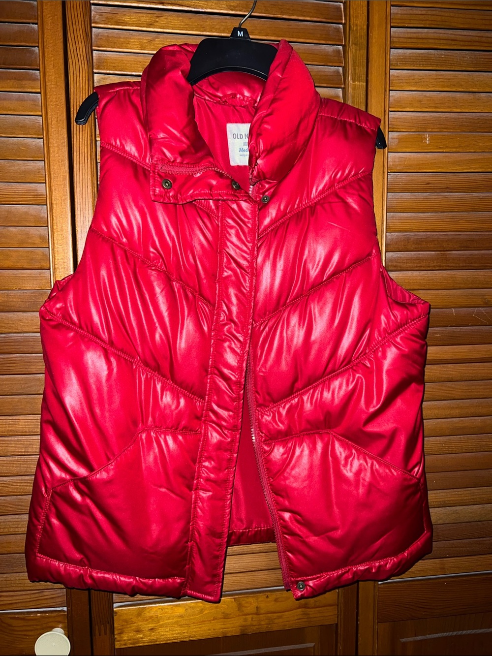Old Navy Bright Red Quilted Puffer Vest